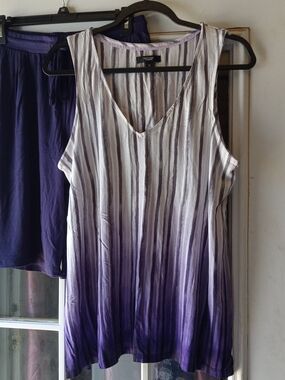 Simply Vera Vera Wang Purple Ombre Stripe  Tank and Shorts Pajama Set NWOT